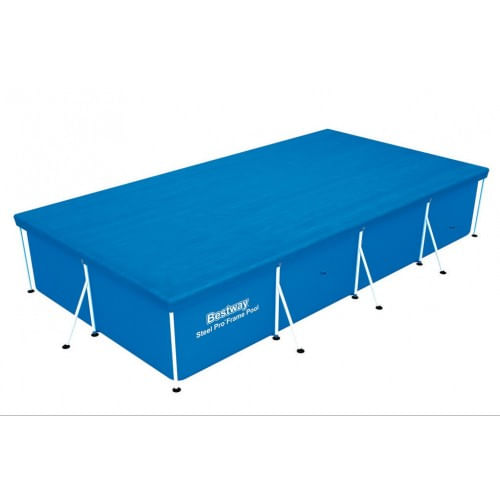Telo Copertura per Piscina Rettangolare 4x2 Frame con Telaio Copripiscina