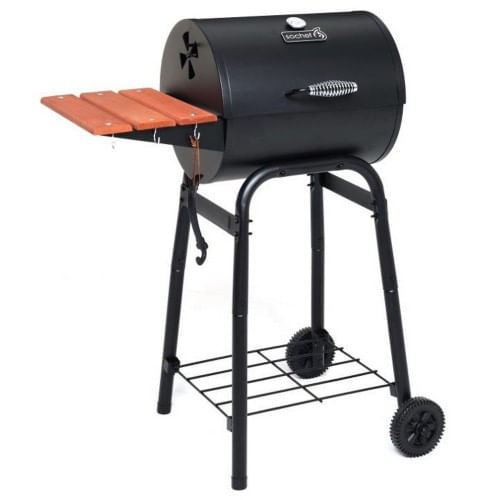 Barbecue a Carbonella Carbone Portatile Legna BBQ con Coperchio Griglia Ghisa
