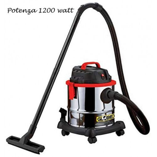 Globex Bidone Aspiratutto Soffiatore Aspirapolvere Liquidi Solidi Cenere 1200w