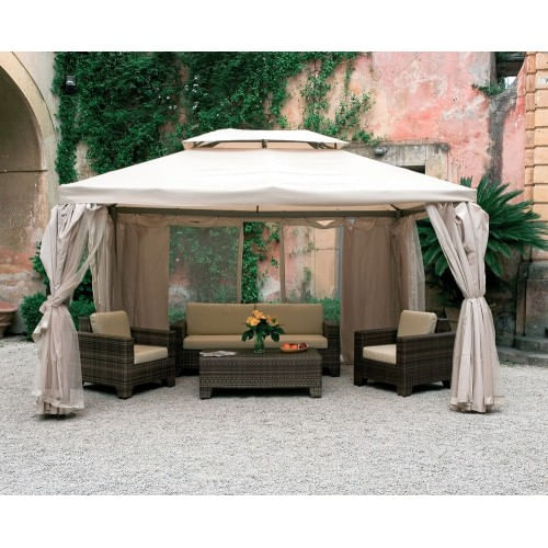 Gazebo 3x4 mt Airvent in Alluminio Copertura con Teli Zanzariera Tende Laterali