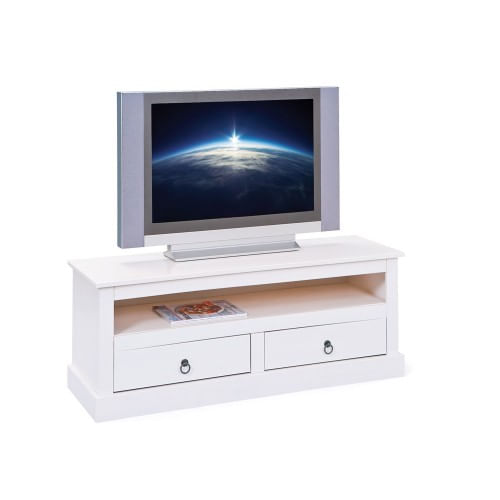 Mobile Moderno Porta TV 120 Bianco con Cassetti Soggiorno Mobiletto Shabby Legno