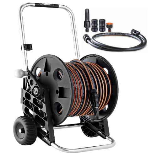 Avvolgitubo Manuale Porta Tubo Acqua per Innaffiare Lancia Giardino Carrello