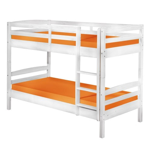 2 Letti Singoli Materasso 90x200 a Doghe Castello Bianco Pino Scala Cameretta