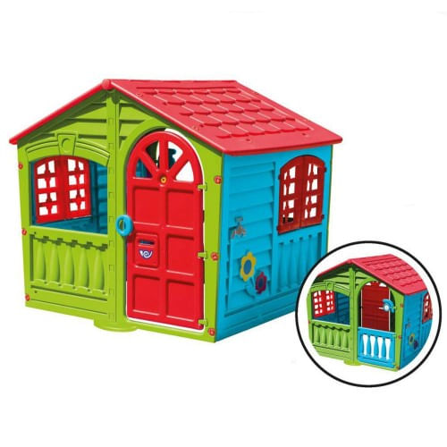 Casetta per Bambini da Giardino in Resina Plastica Gioco Bimbi Esterno Interno