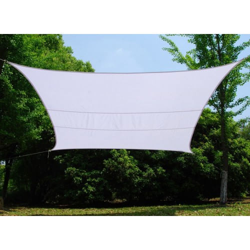 Vela Quadrata 5x5 Bianca con Anelli Telo Ombreggiante da Giardino Tenda Parasole