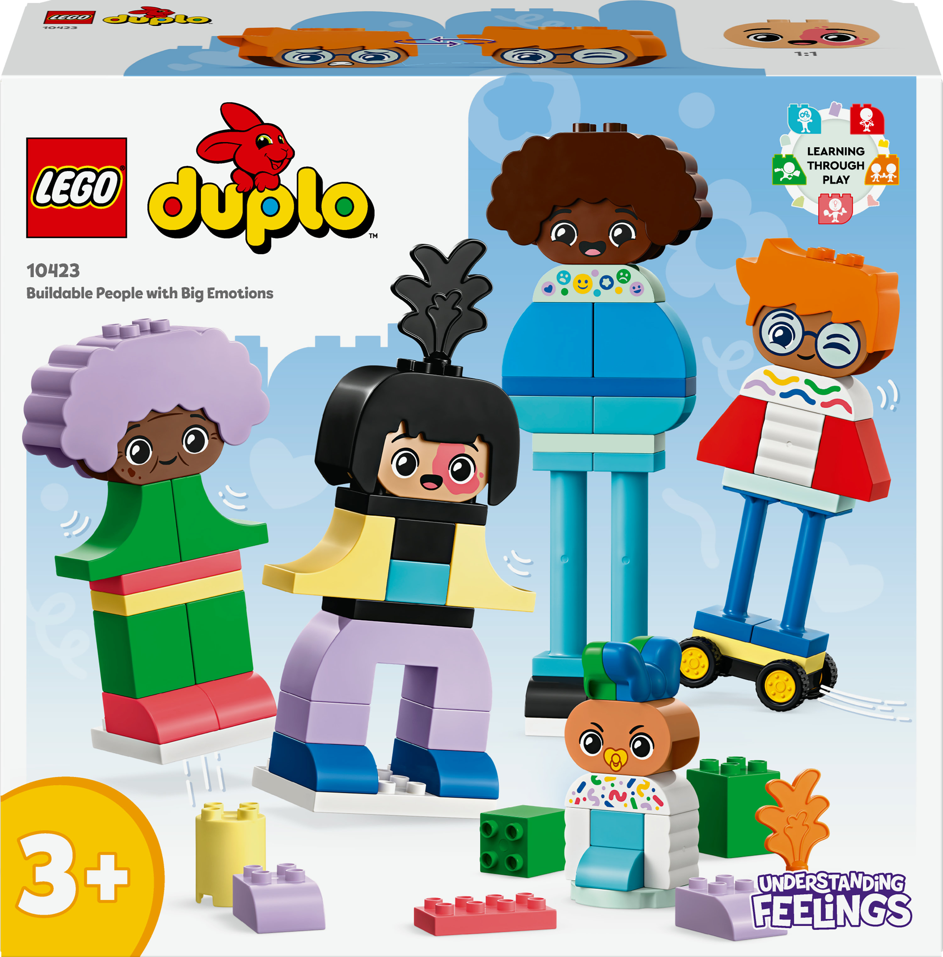 LEGO DUPLO 10423 Persone da Costruire con Grandi Emozioni, Gioco per Bambini 3+ Anni in su con 71 mattoncini e 5 Personaggi