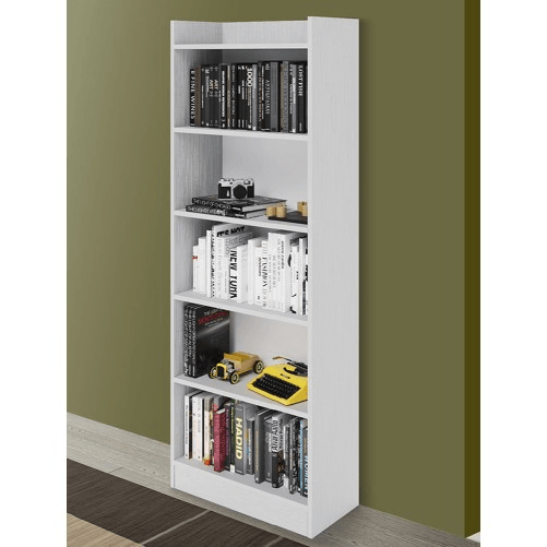 Mobile Libreria Bianco Frassino 5 Ripiani a Giorno da Ufficio Scaffale Bambini