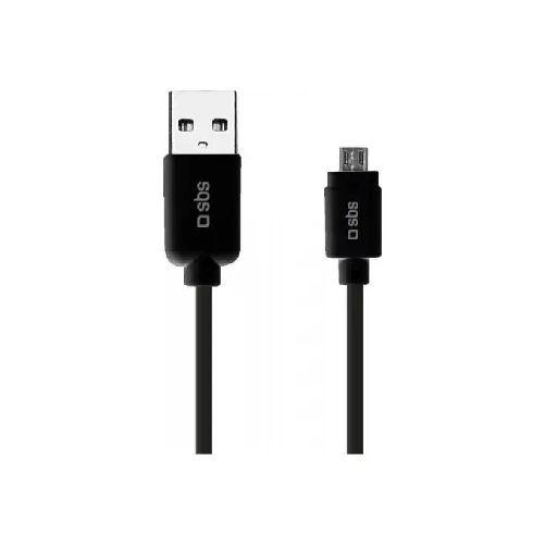 SBS 1m USB2.0/MicroUSB cavo USB USB A Micro-USB A Nero