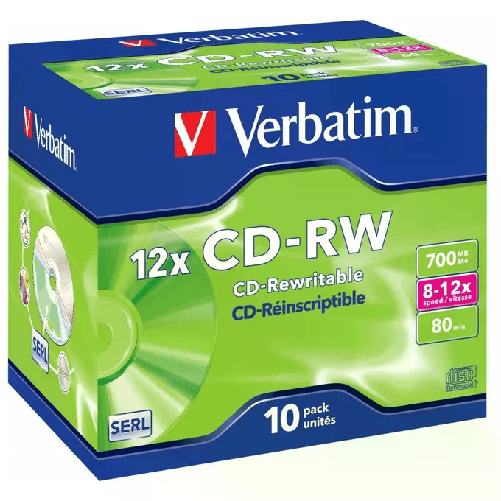 Verbatim CD-RW 12x 700 MB 10 pz