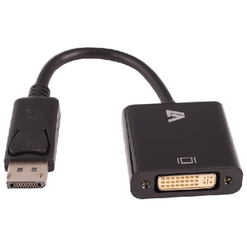 V7 Adaptador negro de vídeo con conector DisplayPort macho a DVI-I hembra