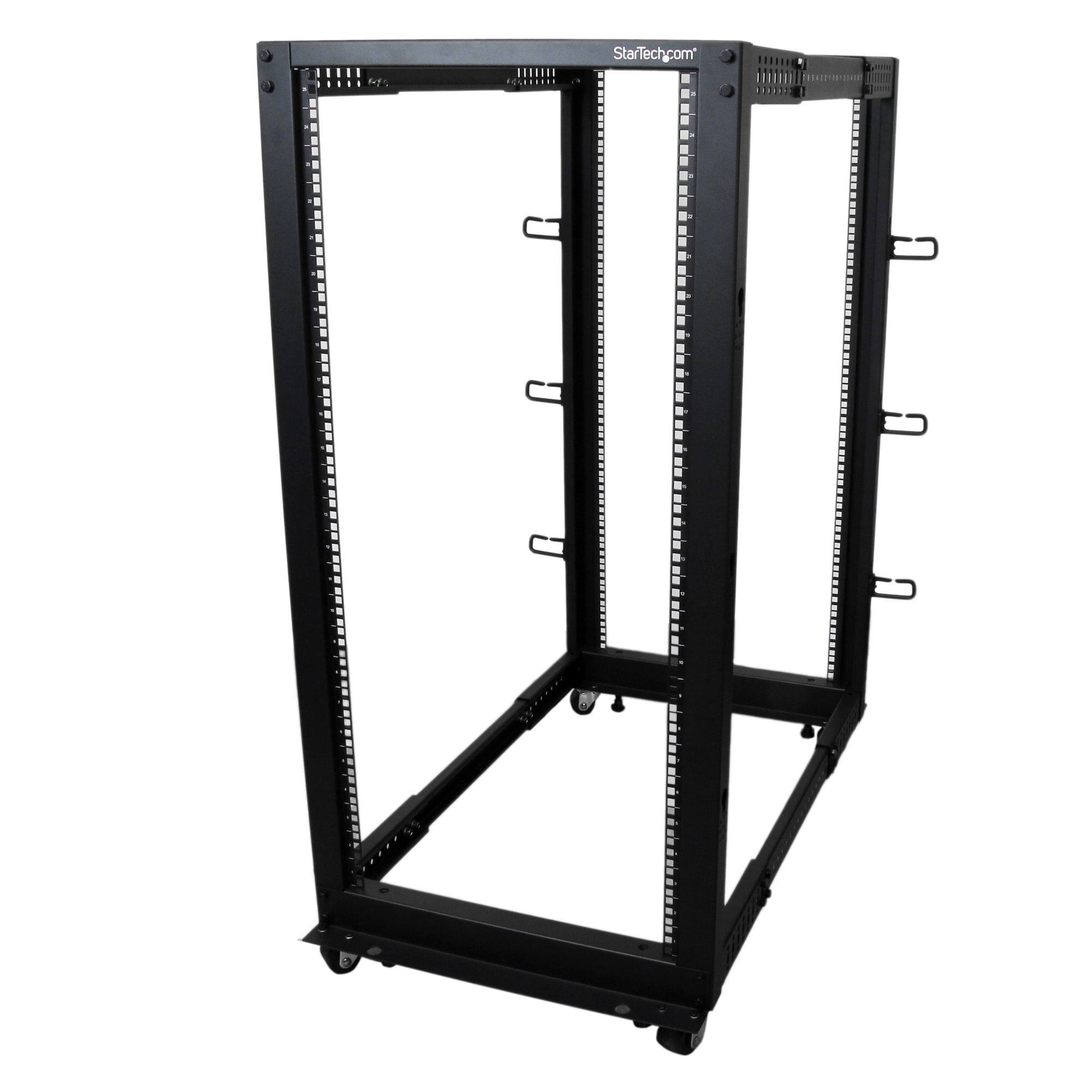 StarTech.com Server Rack a 4 Montanti 25U Open Frame, Armadio Rack di Rete 19" con Ruote StarTech.com Armadio Server Rack con 4 staffe a Telaio Aperto