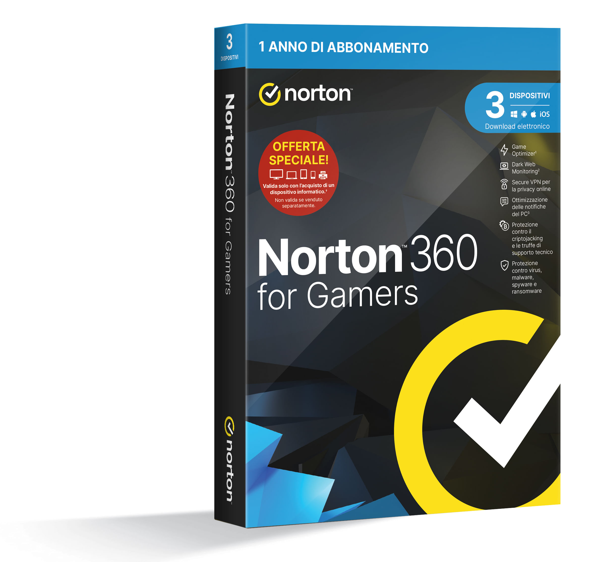 Symantec NortonLifeLock Norton 360 for Gamers 2024 | Antivirus per 3 Dispositivi | Licenza di 1 anno | PC, Mac Norton 360 for Gamers 2024 | Antivirus