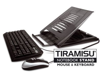 Hamlet Kit supporto per notebook con mouse ottico usb e tastiera black soft touch - XTMS100KM Hamlet Kit Tiramisù piattaforma per Notebook con tastier