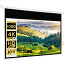 HOMCOM Telo Proiettore 100 Pollici con Telecomando, in PVC e Metallo, 247x7.5x168 cm, Bianco