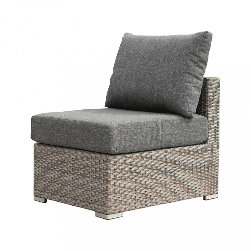 MILANI HOME CAMBRIA - poltrona centrale per salotto modulare da esterno in alluminio e wicker