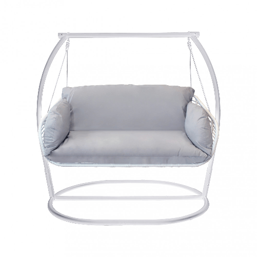 JURA - dondolo due posti con struttura in metallo bianca o antracite