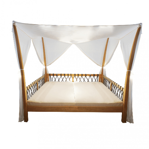 MILANI HOME LEVANTE - gazebo letto in teak con cuscini