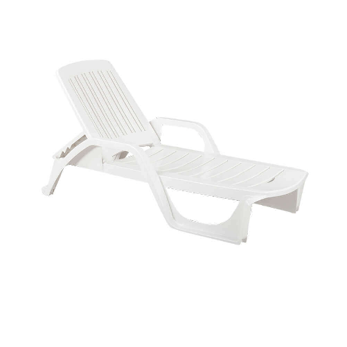MILANI HOME ZANZIBAR - lettino da giardino in plastica con ruote