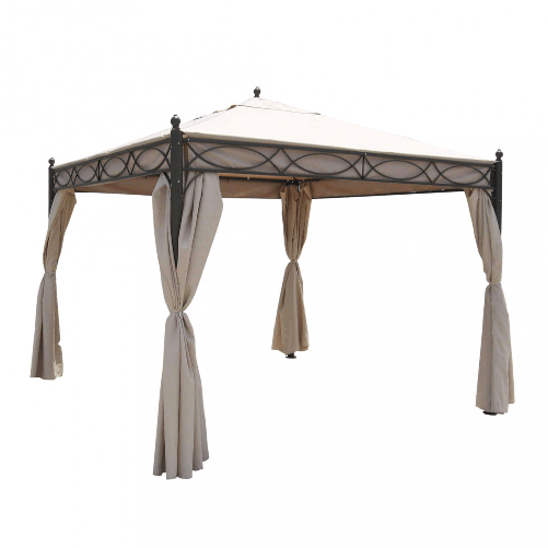 MILANI HOME GERMEN - gazebo da giardino in acciaio completo di pareti laterali