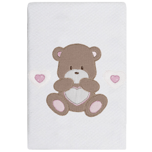 Copertina Primaverile per lettino Orso cuore Coccolissimi