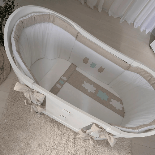 Paracolpi + Piumino sfoderabile + Set lenzuola 3pz per Lettino Ovale 3 Amici Coccolissimi