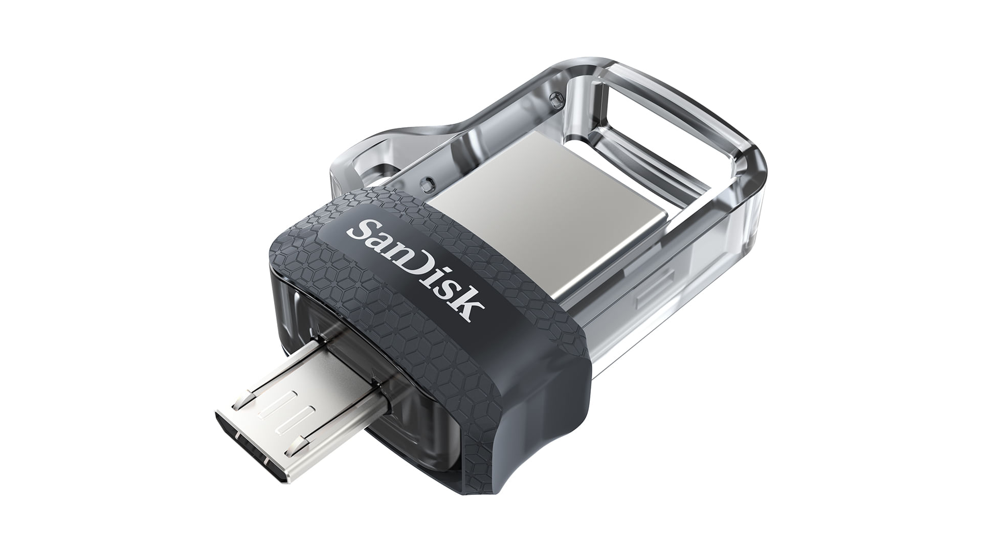 SanDisk Ultra Dual m3.0 unità flash USB 64 GB USB Type-A / Micro-USB 3.2 Gen 1 (3.1 Gen 1) Nero, Argento, Trasparente