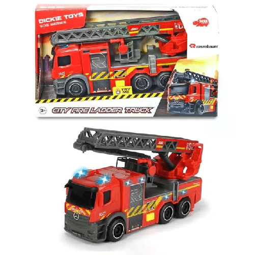 Simba Toys Simba Sos Fire Rescue Cm. 23 Rosenbauer Con Luci E Suoni, Scala Estensibile E Parti Mobili Dickie Toys City Fire Ladder Truck