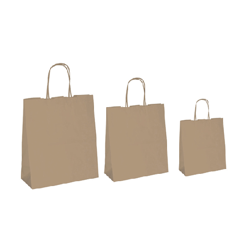 Mainetti Bags 25 SHOPPERS CARTA BIOKRAFT 26X11X35CM NEUTRO CORDINO AVANA
