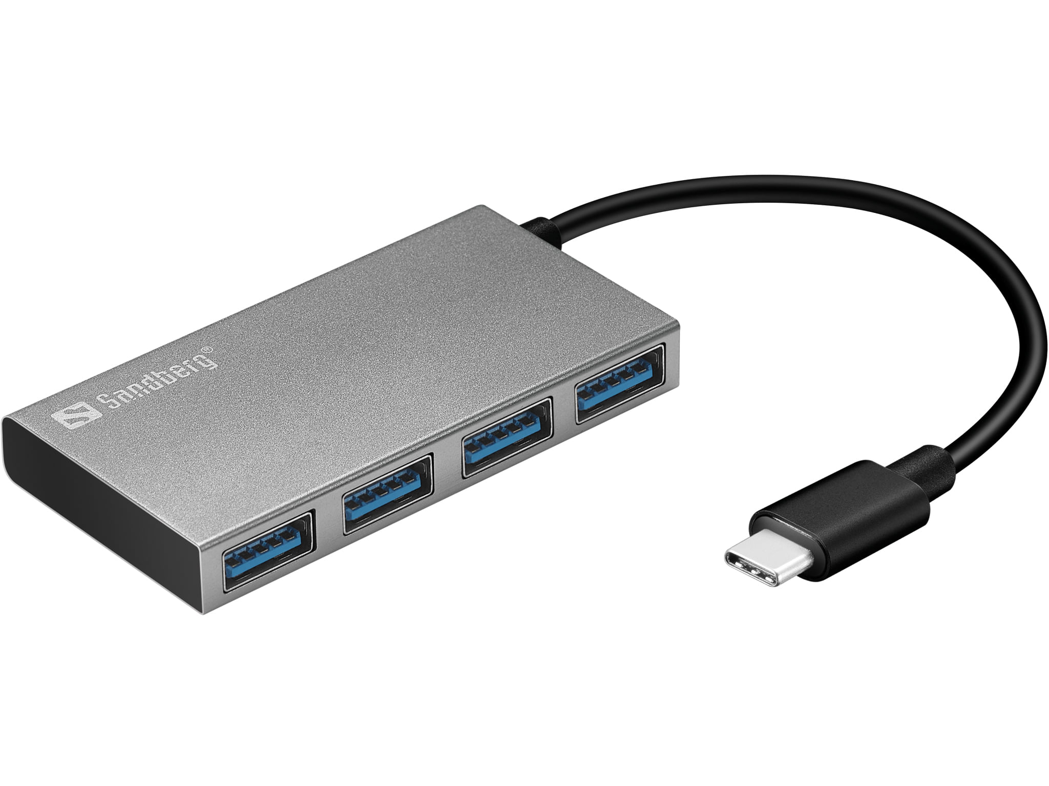 Sandberg USB-C to 4 xUSB 3.0 Pocket Hub (USB-C to 4 xUSB 3.0 Pocket Hub - USB-C to 4 xUSB 3.0 Pocket - Hub USB 3.2 Gen 1 Sandberg USB-C to 4 xUSB 3.0