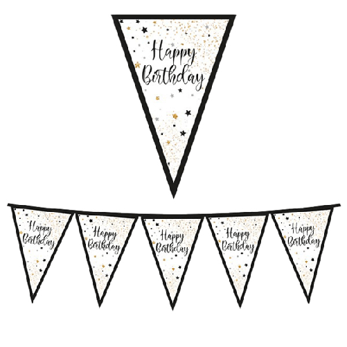 BIG PARTY Festone bandiere Happy Birthday lungh.3mt Big Party