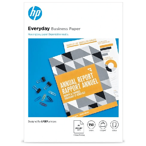 HP Carta patinata Everyday certificata FSC, per stampa laser: confezione da 150 fogli/A4/210 x 297 mm, 120 g/m²