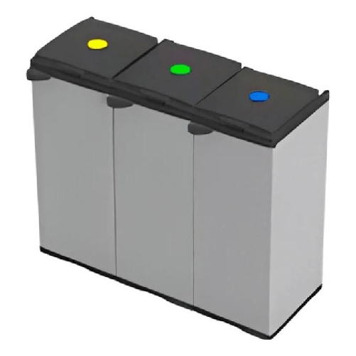 Mongardi 7824C99 bidone per la spazzatura Rettangolare Nero, Grigio