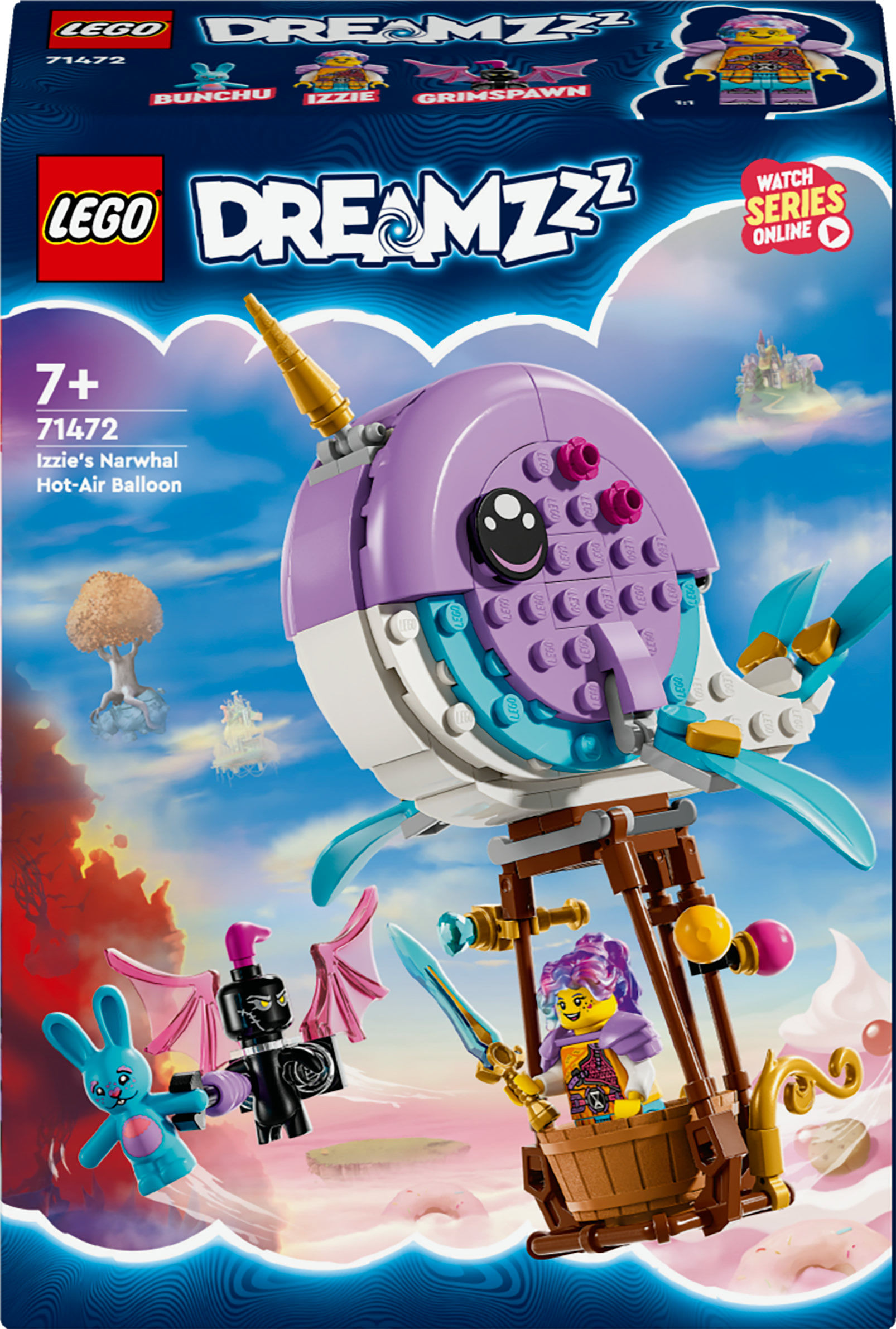 LEGO DREAMZzz 71472 La Mongolfiera-Narvalo di Izzie, Animali Marini Giocattolo e Balena Trasformabile Lego La Mongolfiera-narvalo di Izzie - Lego Drea