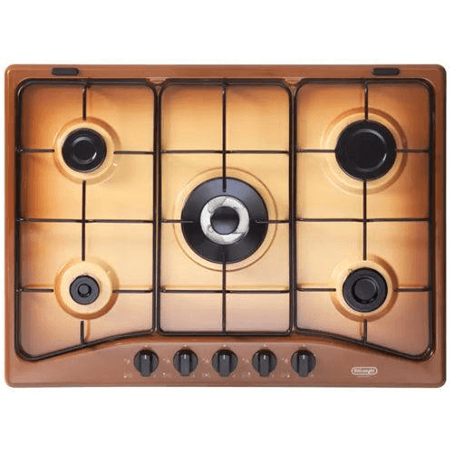 De Longhi YTF 57 ASV Piano cottura 5 Fuochi a gas da incasso (1 Bruciatore Wok - Tripla Corona) Larghezza 70 cm colore Terra di Francia - YTF57ASV