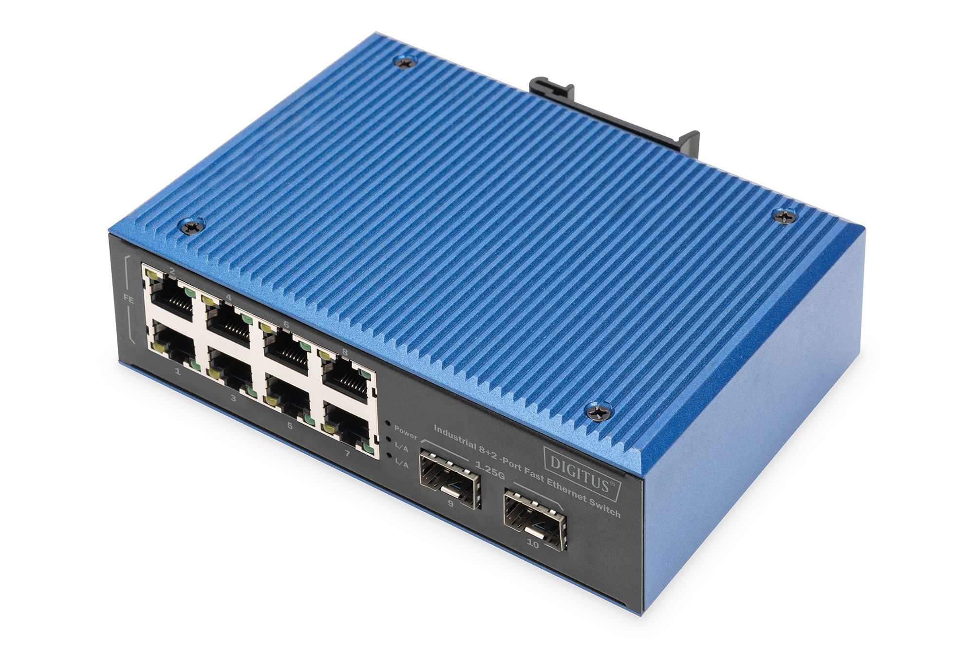Digitus Switch Fast Ethernet industriale a 8+2 porte Digitus Switch industriale Fast Ethernet a 8+2 porte