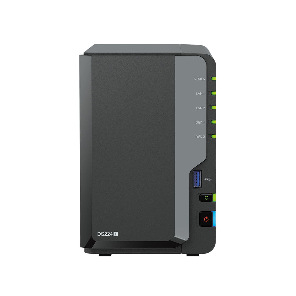 Synology DiskStation DS224+ server NAS e di archiviazione Desktop Intel Celeron J4125 2 GB DDR4 0 TB Nero