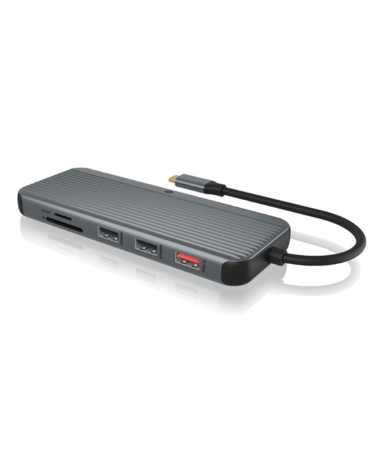 ICY BOX IB-DK4060-CPD Cablato USB 3.2 Gen 1 (3.1 Gen 1) Type-C Nero, Grigio