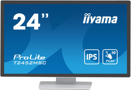 iiyama ProLite T2452MSC-W1 Monitor PC 60,5 cm (23.8") 1920 x 1080 Pixel Full HD LCD Touch screen Multi utente Bianco