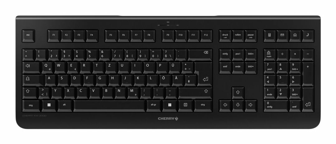 Cherry kw 3000 tastiera wireless full-size qwertz nero per windows con numpad CHERRY KW 3000