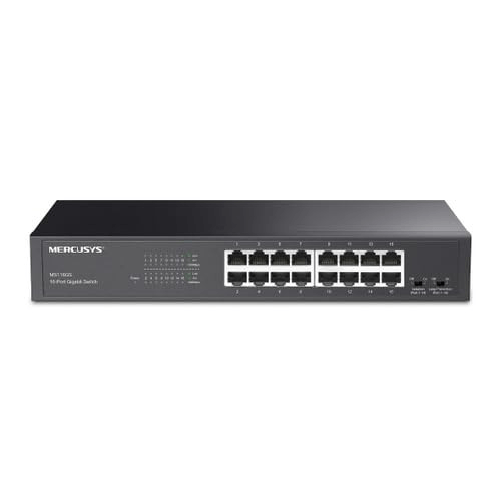 Mercusys switch gigabit ms116gs 16 porte 10/100/1000 mbps nero involucro metallico