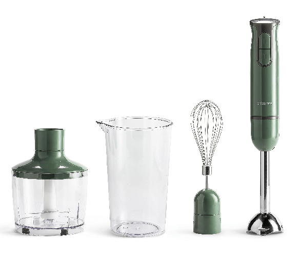 Tognana Iridea Frullatore a Immersione con Frusta Sbattitore Bicchiere da 600ml e Tritatutto da 500ml Verde Salvia Tognana Porcellane D2DFI02IRVE frul