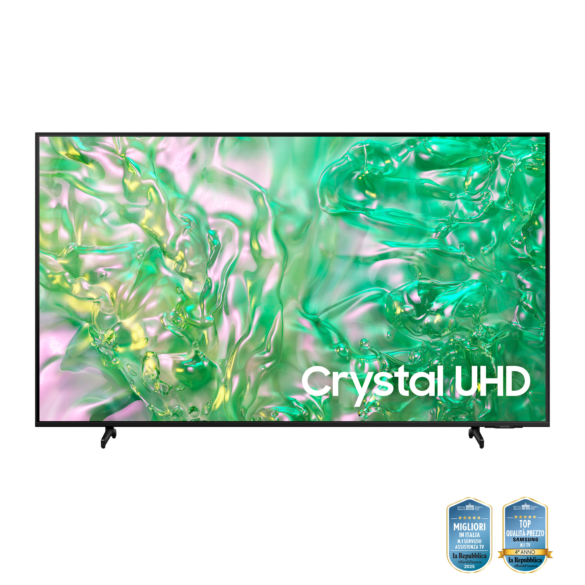 Samsung TV Crystal UHD 4K 75” UE75DU8070UXZT Smart TV Wi-Fi Black 2024, Processore Crystal 4K, 4K Upscaling, AirSlim Design, OTS Lite