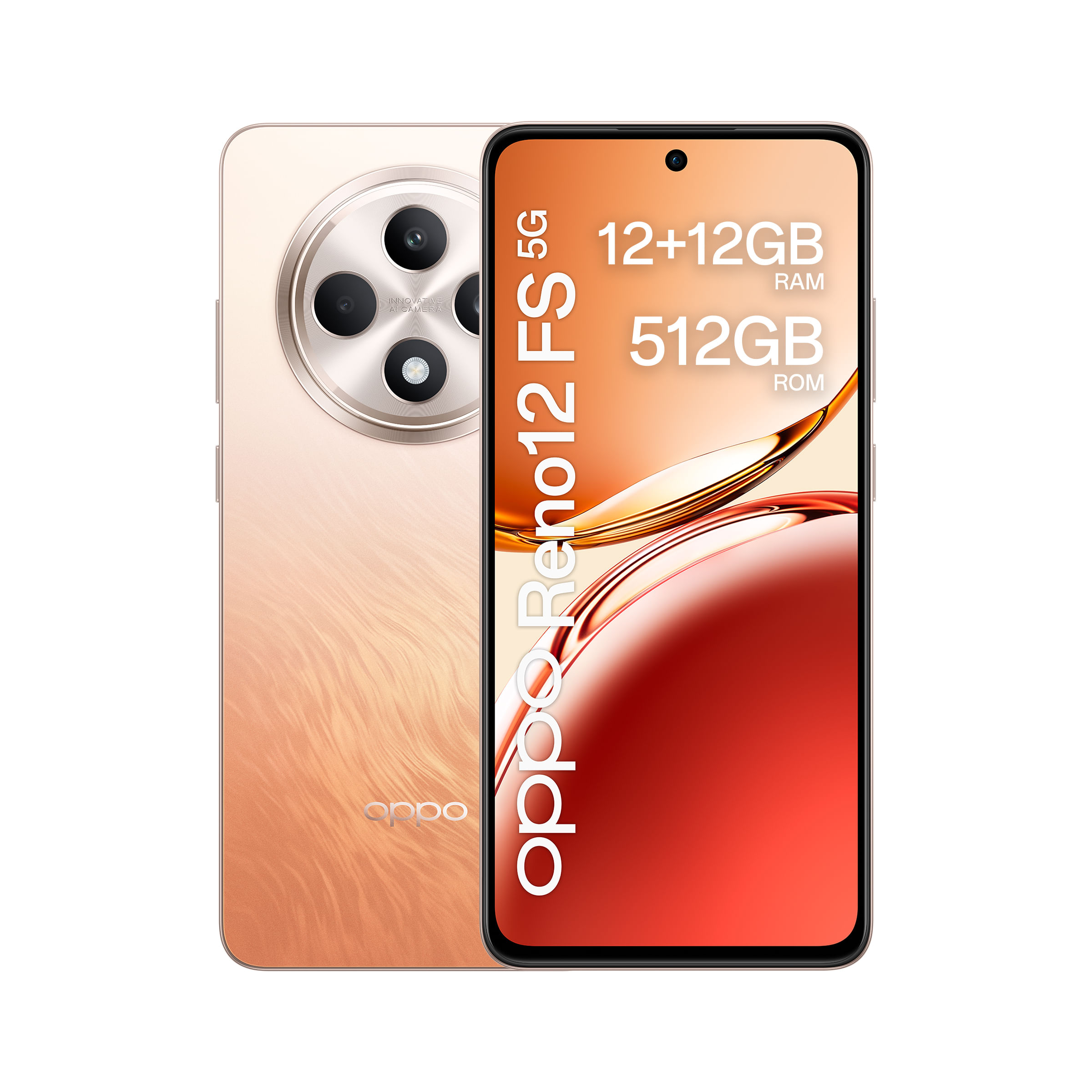 OPPO Reno12 FS 5G AI Smartphone, Tripla fotocamera 50+8+2MP, Selfie 32MP, Display 6.67” 120HZ AMOLED FHD+, 5000mAh, RAM 24 GB (12+12) + ROM 512GB, [Ve