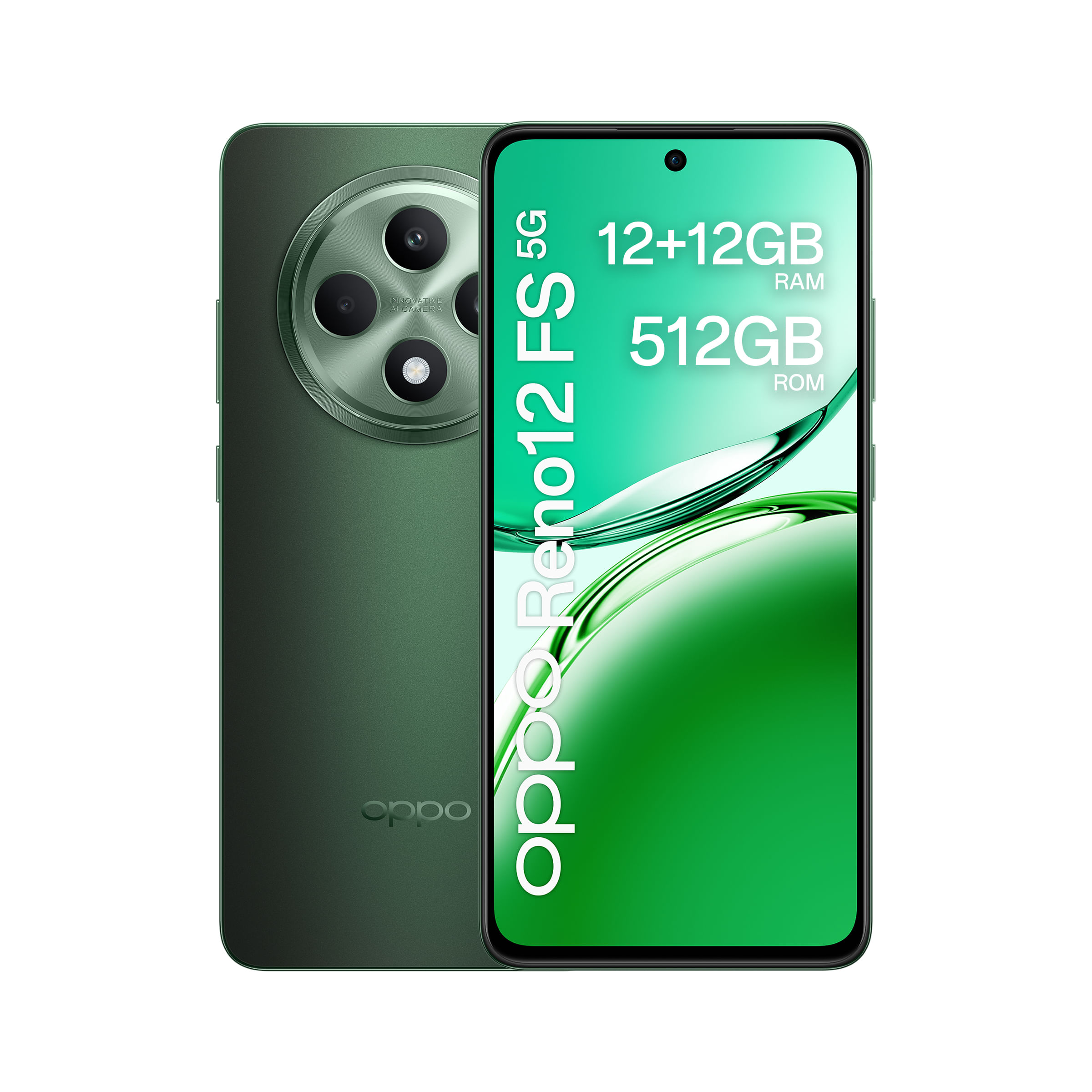 OPPO Reno12 FS 5G AI Smartphone, Tripla fotocamera 50+8+2MP, Selfie 32MP, Display 6.67” 120HZ AMOLED FHD+, 5000mAh, RAM 24 GB (12+12) + ROM 512GB, [Ve