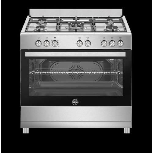 La Germania SE965EX24 Cucina a gas 5 fuochi con forno elettrico multifunzione 90 cm Inox