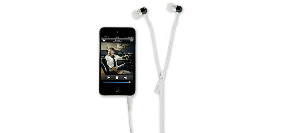 hi-Fun hi-Zip Cuffie Cablato In-ear MUSICA Bianco