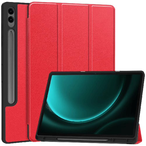 Samsung custodia trifold nera trasparente per galaxy tab s9 e s9 fe