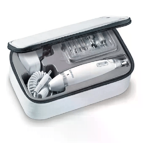 Set manicure e pedicure Beurer MP62 Bianco Beurer MP 62 - Kit manicure e pedicure combinato, 10 velocita', 10 accessori professionali, alimentazione a