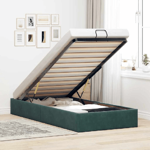 VidaXL Struttura Letto Pouf Senza Materasso 90x200 cm Velluto
