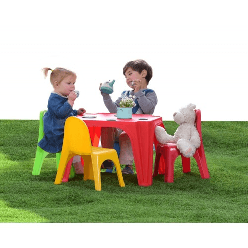 Sport One Tavolo Gioco Pic Nic 4 Amici Sedie Plastica Esterno Casa Giardino Giochi Bambini Mandelli Tavolo Pic-Nic Con 4 Sedie Colorate